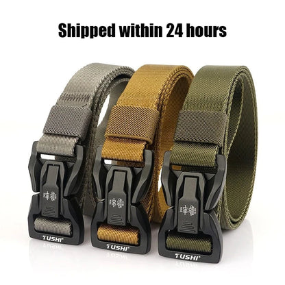 VATLTY New 2.5cm Techwear Hip Hop Nylon Belt Alloy Quick Release Buckle