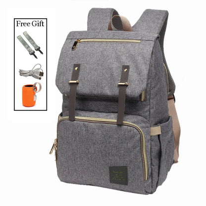 Multifunctional Waterproof Fabric Baby Diaper Bag 013 grey