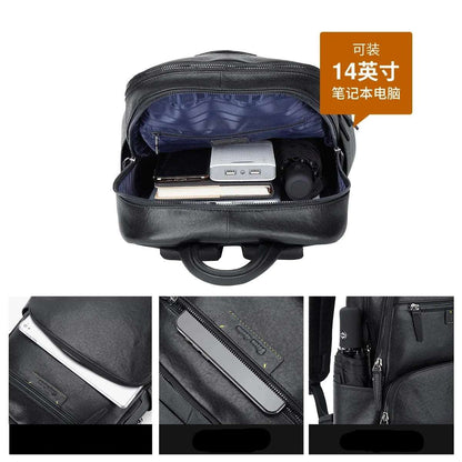Backpack Genuine Leather Fashion Schoolbag Travel Bag