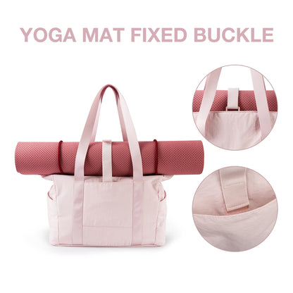 Tote Bag BAGSMART Gym Bag Women's 15.6in Laptop Yoga Bag with Yoga Mat Buckle