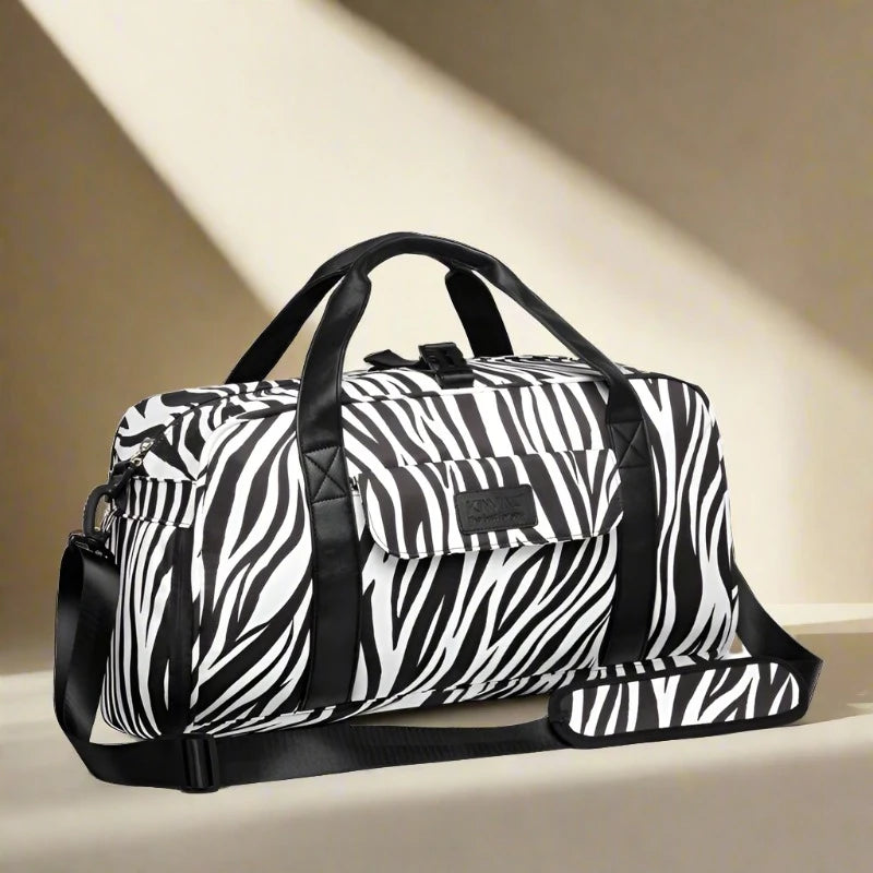 Kinmac Messenger Sports Fitness Yoga Swimming Travel Bag Waterproof Weekender Zebra 45 x 30 x 22 cm