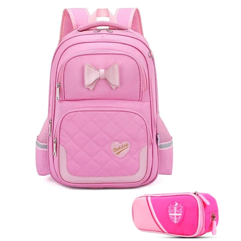 Bikab School Bags for Girls Kawaii Backpack 2PCPINK L