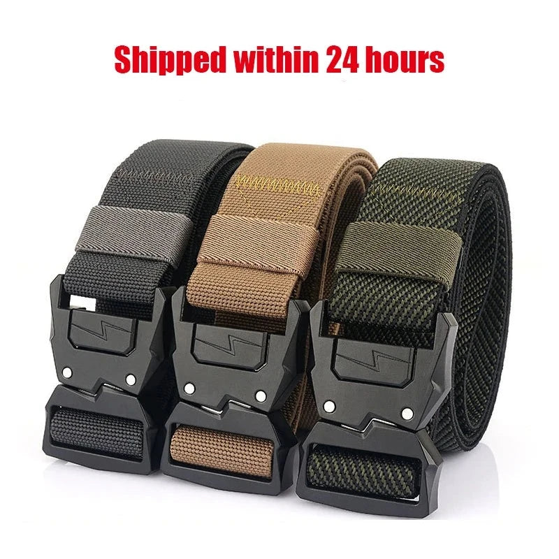 VATLTY 110cm-140cm Men's Elastic Belt Quick Release Alloy Buckle