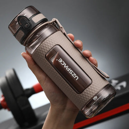 UZSPACE Sport Water Bottle BPA Free Portable 350/500/1000ml Oak Gray