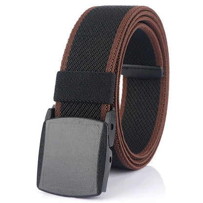 VATLTY Metal Free Elastic Belt Strong Engineering Plastic Quick Release Nylon Buckle Black brown