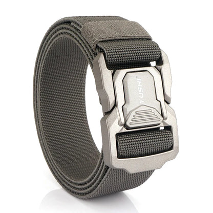 VATLTY Elastic Belt for Men/Unisex Aluminum Alloy Hiking Military Tactical Belt Dark gray 125cm
