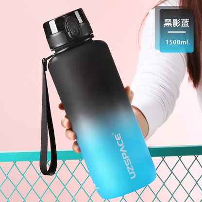 UZSPACE 350ML Water bottle Tritan BPA Free Black and Blue 1.5L
