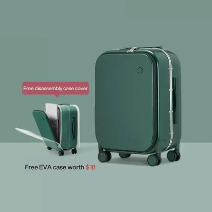MIXI Brand Luxury Design Carry On Suitcase TSA Lock 18, 20, 24 Inch Blackish Green 20