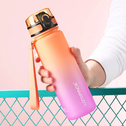 UZSPACE 500ml Sports Water Bottle Bounce Lid BPA Free orange and purple 500ml
