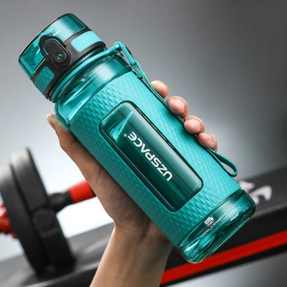 UZSPACE Sport Water Bottle BPA Free Portable 350/500/1000ml Vine Cyan