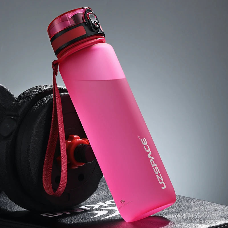 New 350-1000ml Sports Water Bottle BPA Free Portable Pink