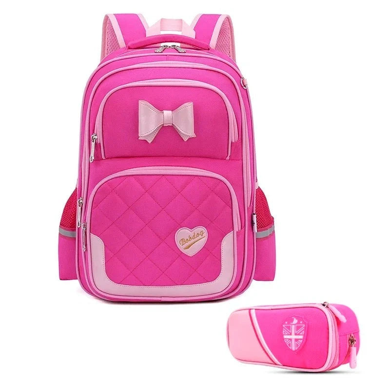 Bikab School Bags for Girls Kawaii Backpack 2PCLIGHT RED L