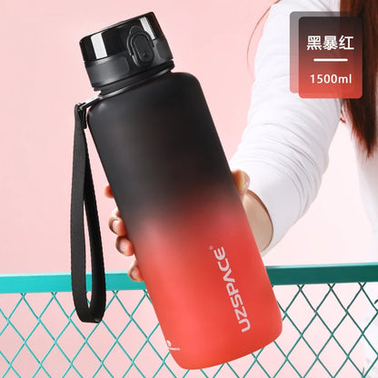 UZSPACE 350ML Water bottle Tritan BPA Free Black and Red 1.5L