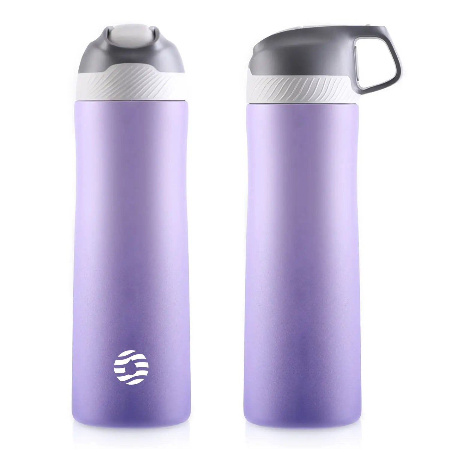 FEIJIAN Insulated Water Bottle with Straw Lid Double Wall Thermos Stainless Steel Gradient Purple550ml 550-710ml