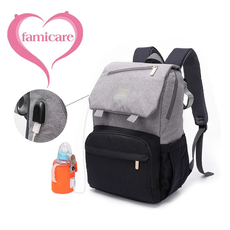 Multifunctional Waterproof Fabric Baby Diaper Bag