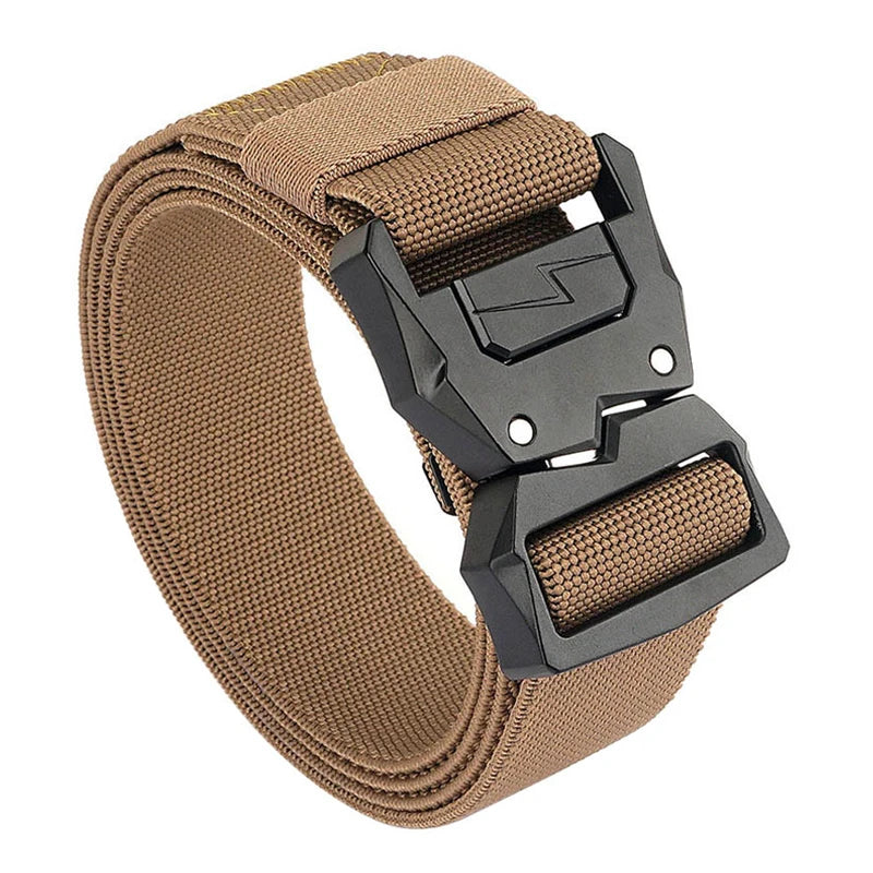 VATLTY 110cm-140cm Men's Elastic Belt Quick Release Alloy Buckle Khaki