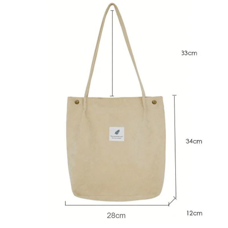 Corduroy Bag for Women Shopper