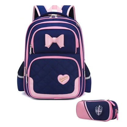 Bikab School Bags for Girls Kawaii Backpack 2PCBLUE M