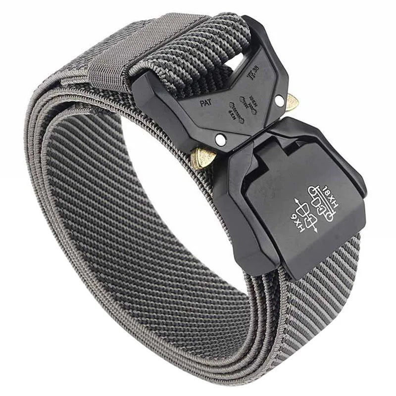 VATLTY 140cm Elastic Belt For Men Strong Nylon Tactical Belt Twill gray