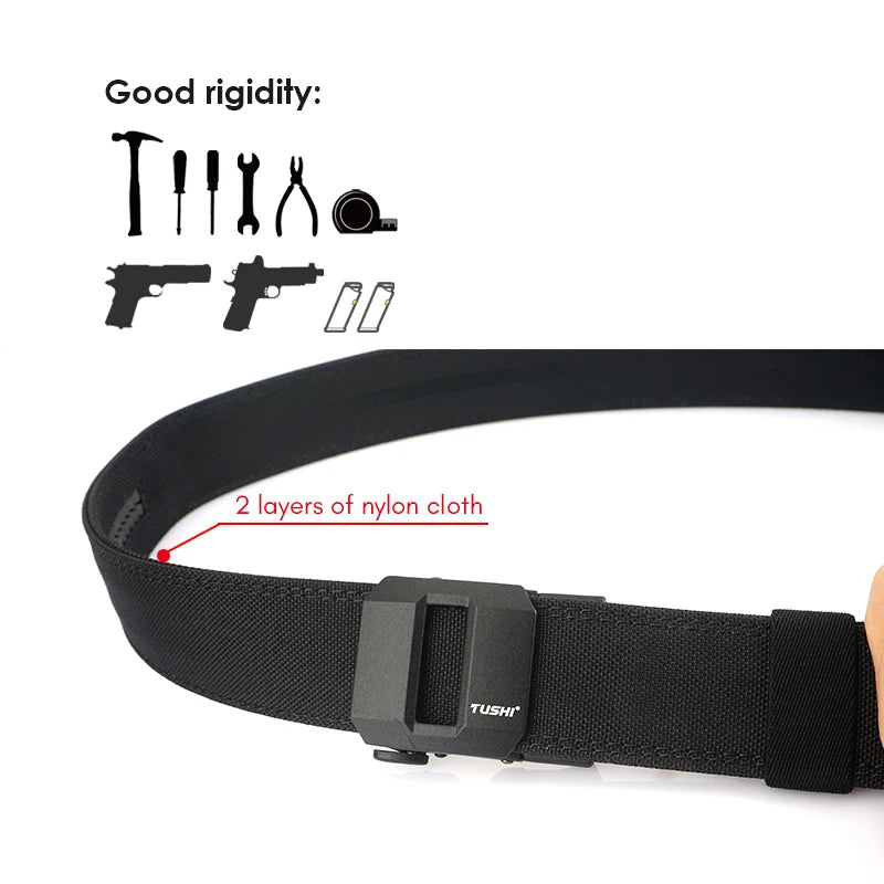 VATLTY 2024 Stiff Tactical Belt for Men Metal Automatic Buckle