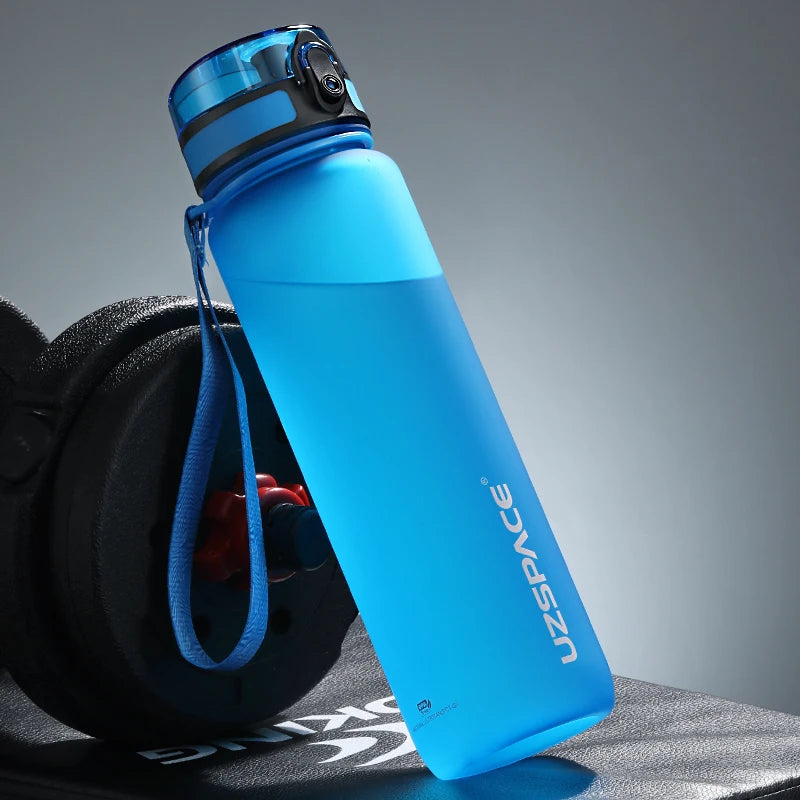 New 350-1000ml Sports Water Bottle BPA Free Portable Blue
