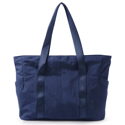 Tote Bag BAGSMART Gym Bag Women's 15.6in Laptop Yoga Bag with Yoga Mat Buckle Deep blue