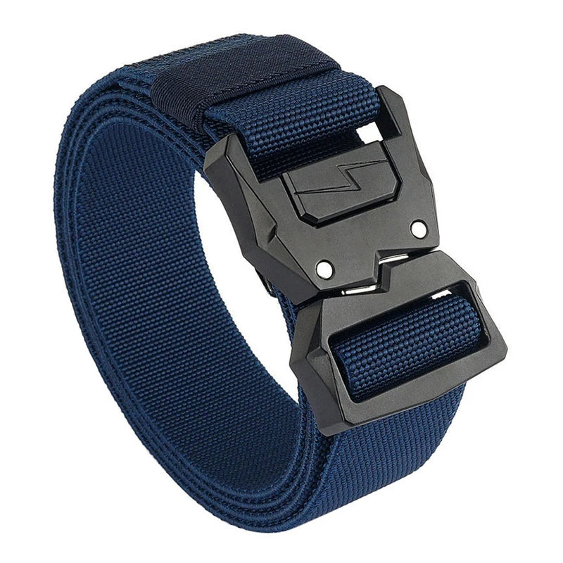 VATLTY 110cm-140cm Men's Elastic Belt Quick Release Alloy Buckle Navy blue