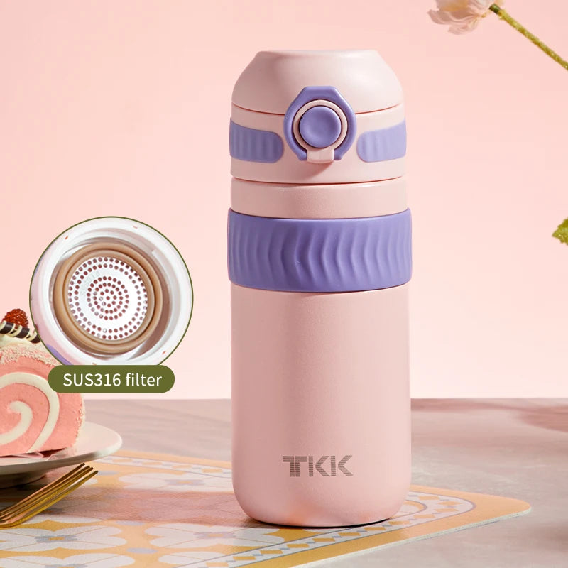 TKK 450ml SUS-316 Large Capacity Stainless Steel Thermos Pink 450ml