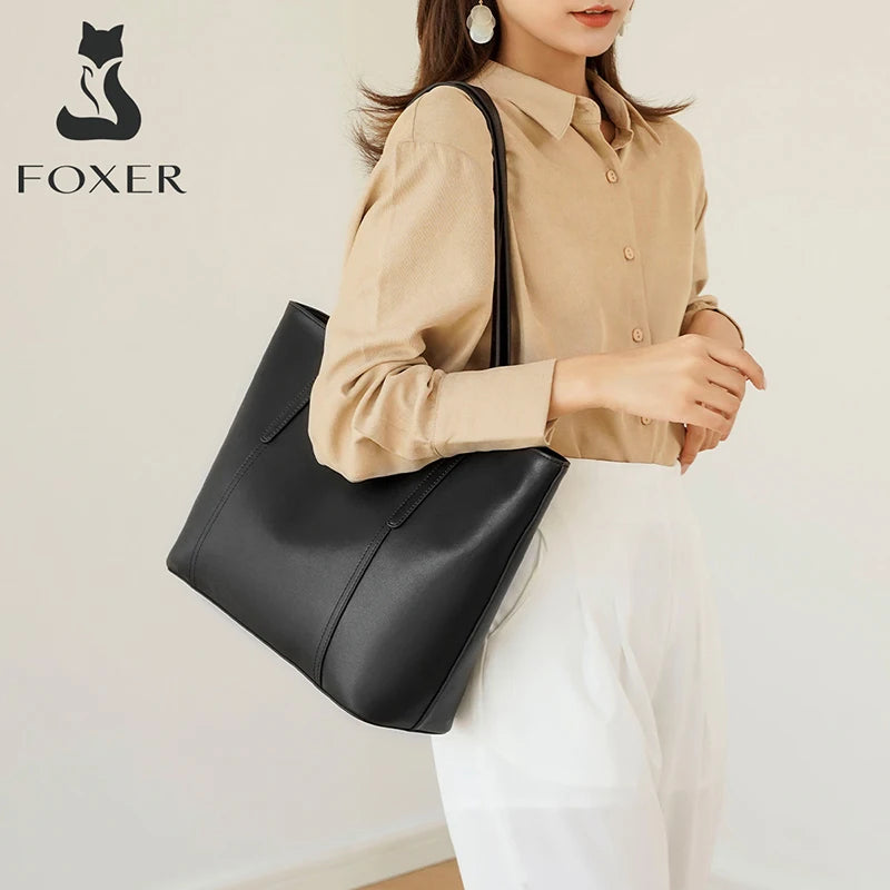 FOXER Handbags Office Bags Lady Commuter Totes Split Leather