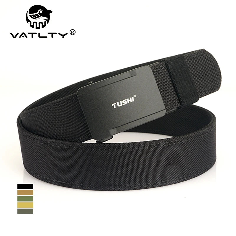 VATLTY New Men's Military Pistol Belt Metal Automatic Buckle Sturdy Nylon