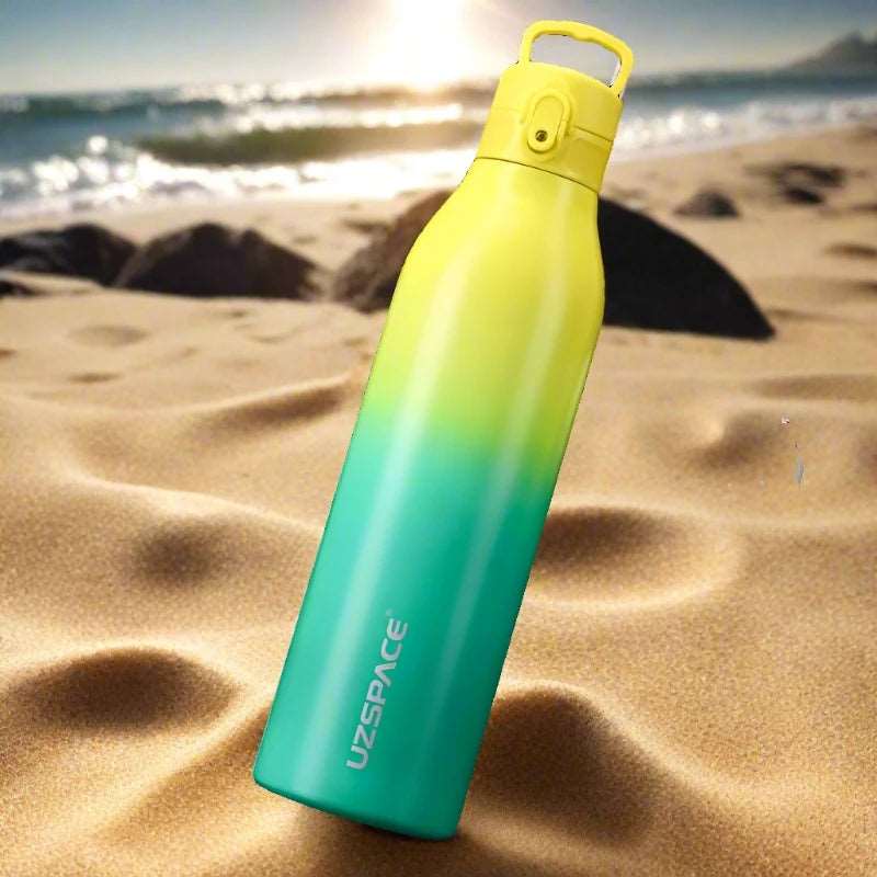 600/1000ml Thermos Flask Double vacuum 316 Stainless Steel 1L Yellow and Green 600-1000ml