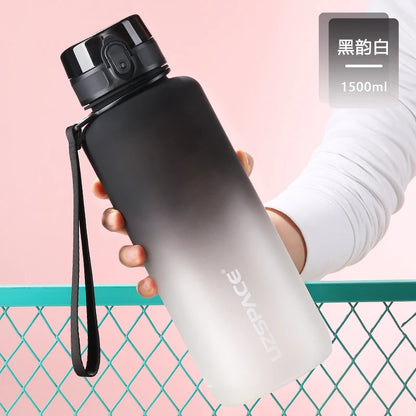 UZSPACE 350ML Water bottle Tritan BPA Free Black and White 1.5L