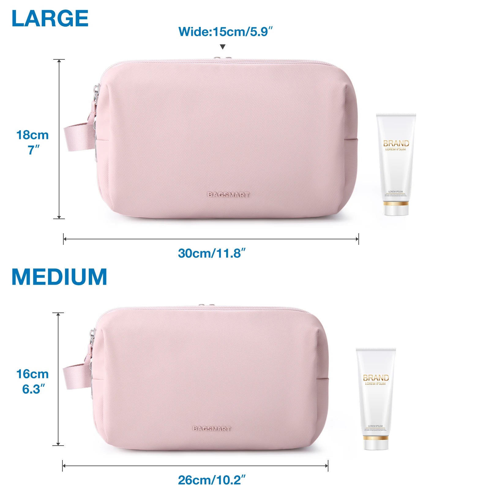 Women's Cosmetic Bag BAGSMART Waterproof Dopp Kit for Travel