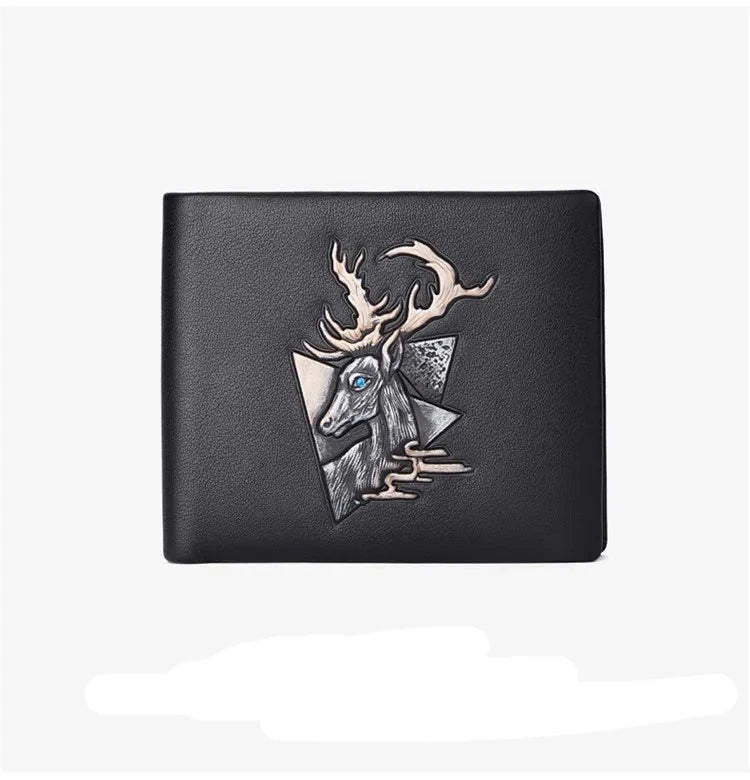 BISON DENIM 100% Genuine Leather Wallet Vintage Designer Card Holder