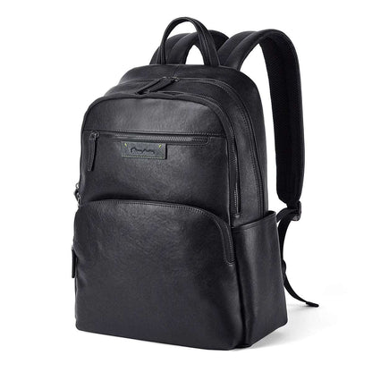 Backpack Genuine Leather Fashion Schoolbag Travel Bag Black