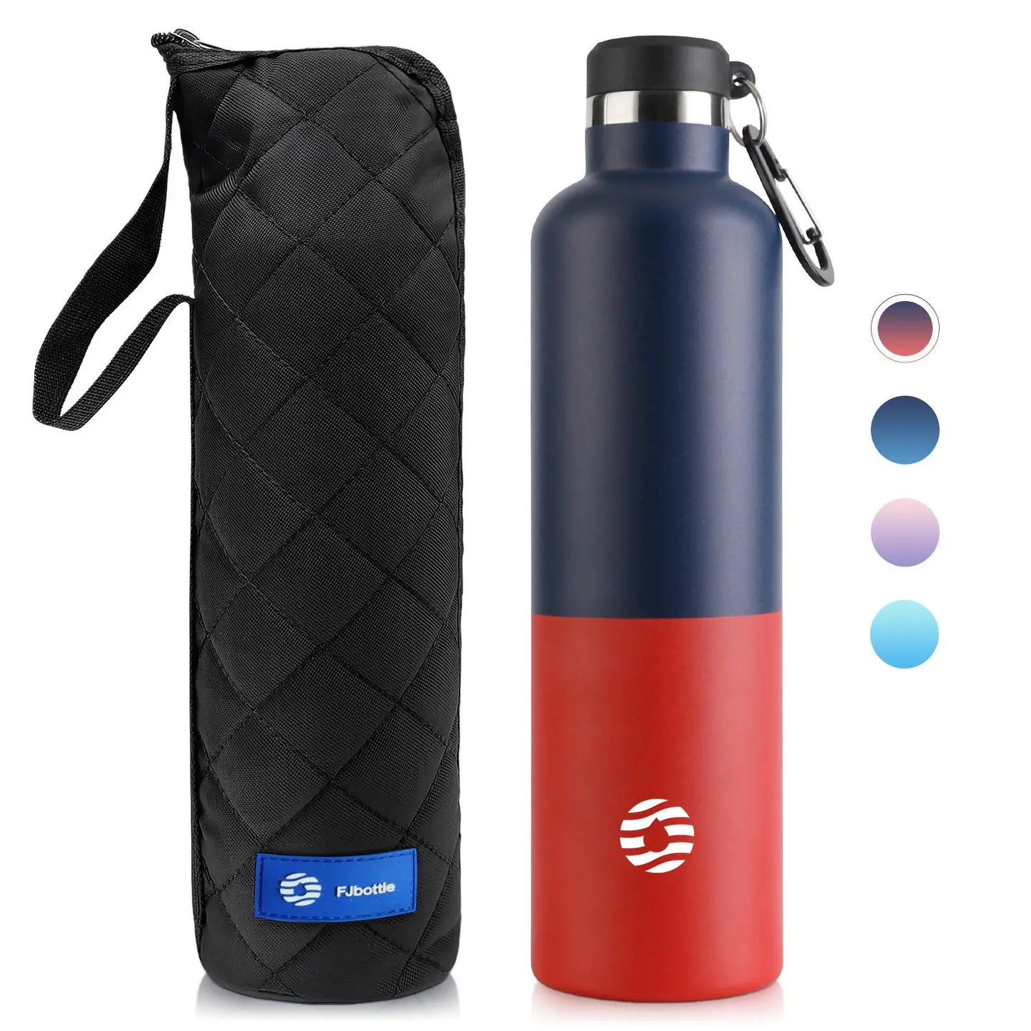 FJbottle Thermos Flask,Vacuum Bottle 18/10 Stainless Steel, 1000ML Red Blue 1000ml
