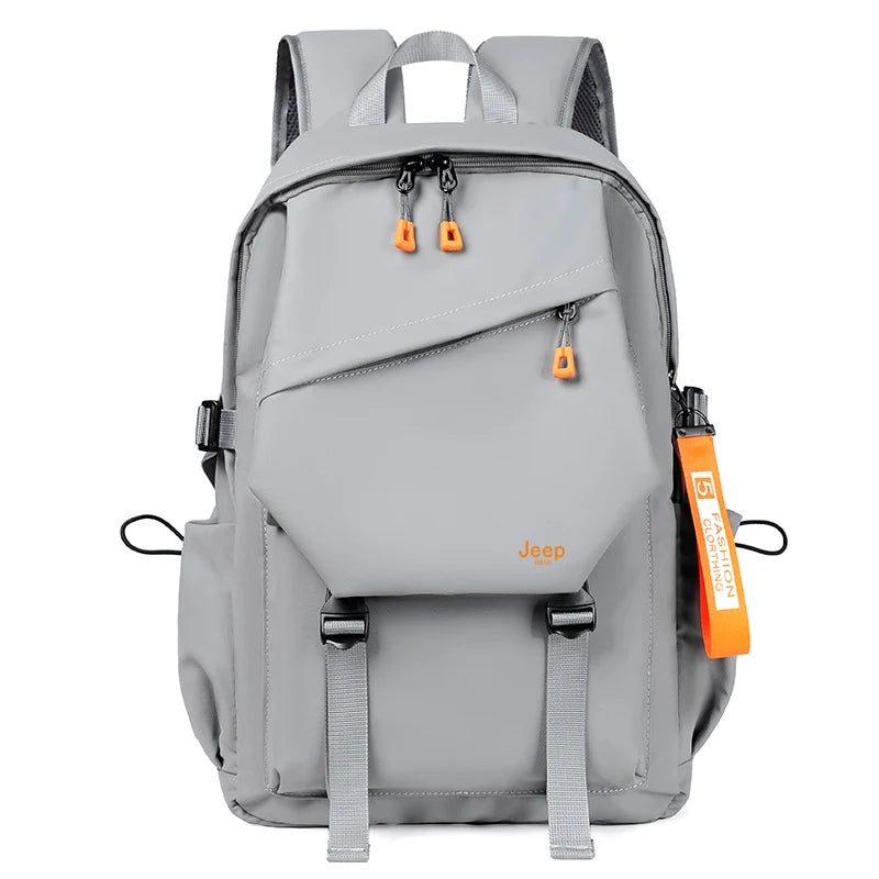 JEEP BULUO School Bags 15 Inches Laptop Backpacks Waterproof Nylon GRAY