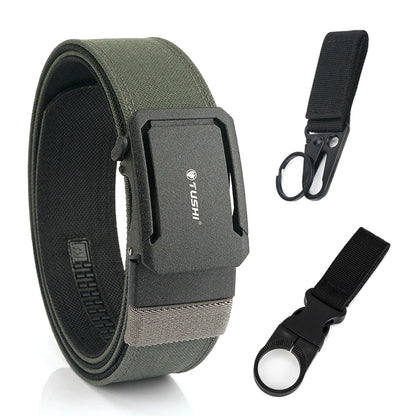 VATLTY 4.3cm Hard Tactical Belt 1100D Tight Nylon Alloy Automatic Buckle Gray set A 120cm