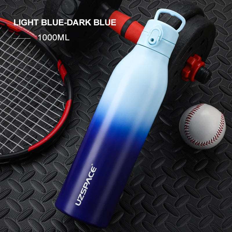 600/1000ml Thermos Flask Double vacuum 316 Stainless Steel 1L Aqua blue-Blue 600-1000ml