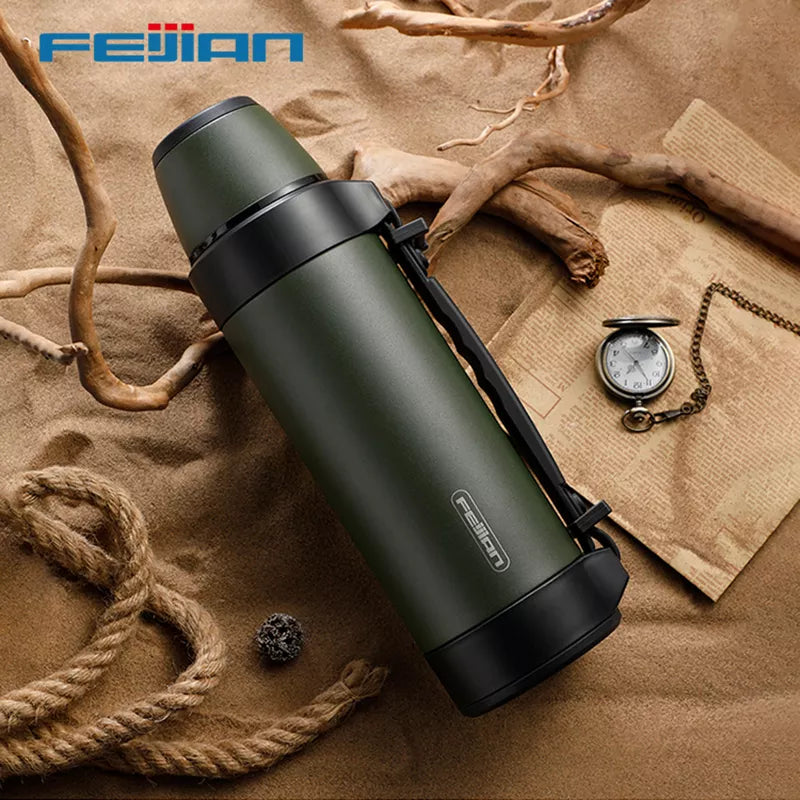 FEIJIAN Large Capacity Thermos, Travel Portable Thermos bottle 1200-1500ML