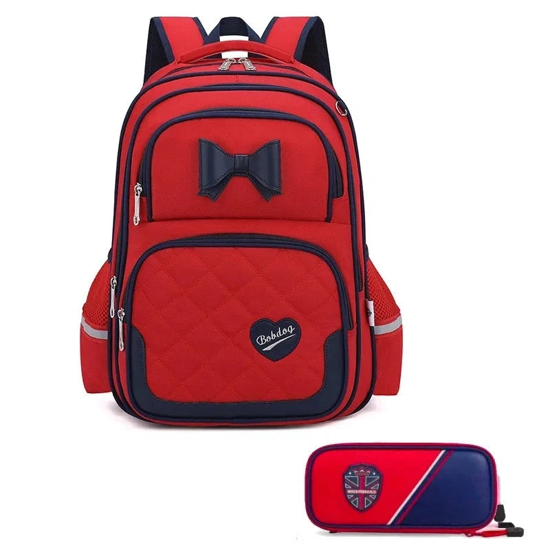 Bikab School Bags for Girls Kawaii Backpack 2PCRED L