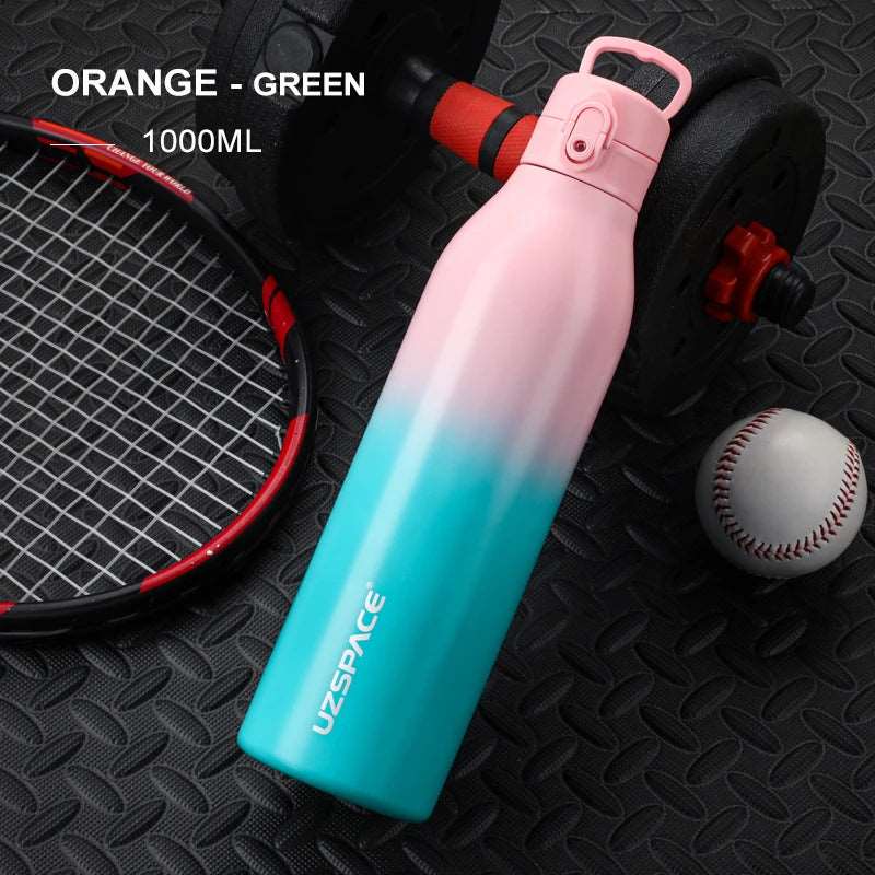 600/1000ml Thermos Flask Double vacuum 316 Stainless Steel 1L Pink and Cyan 600-1000ml