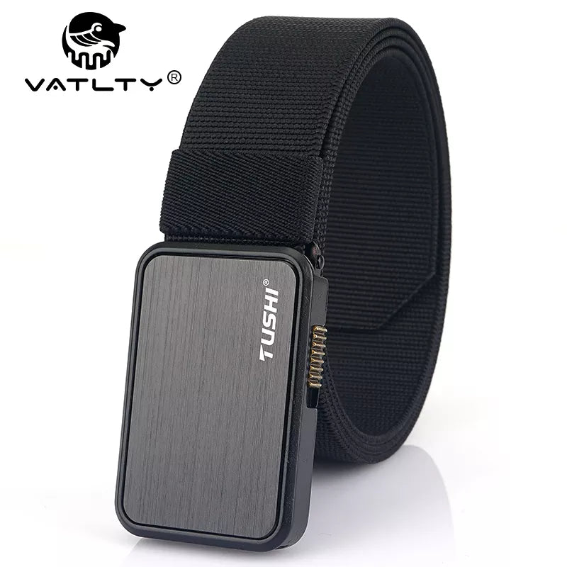 VATLTY 35mm Men's Elastic Belt Zinc Alloy Quick Release Buckle