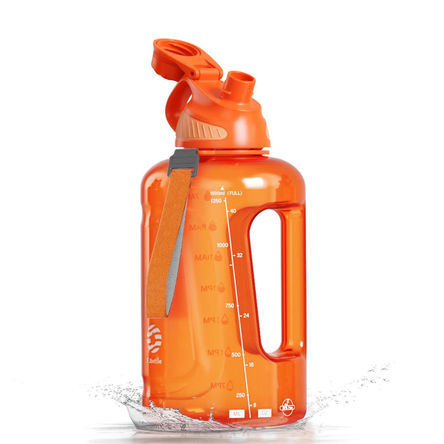 FEIJIAN Water Bottle, 1.6/2.6L Large Water Bottle ORANGE