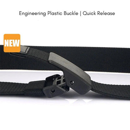 Metal Free Men's Elastic Belt Quick Release Nylon Buckle