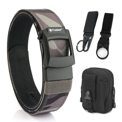 VATLTY Work Tool Belt for Men Tight Nylon Metal Automatic Buckle Camo set C 120cm