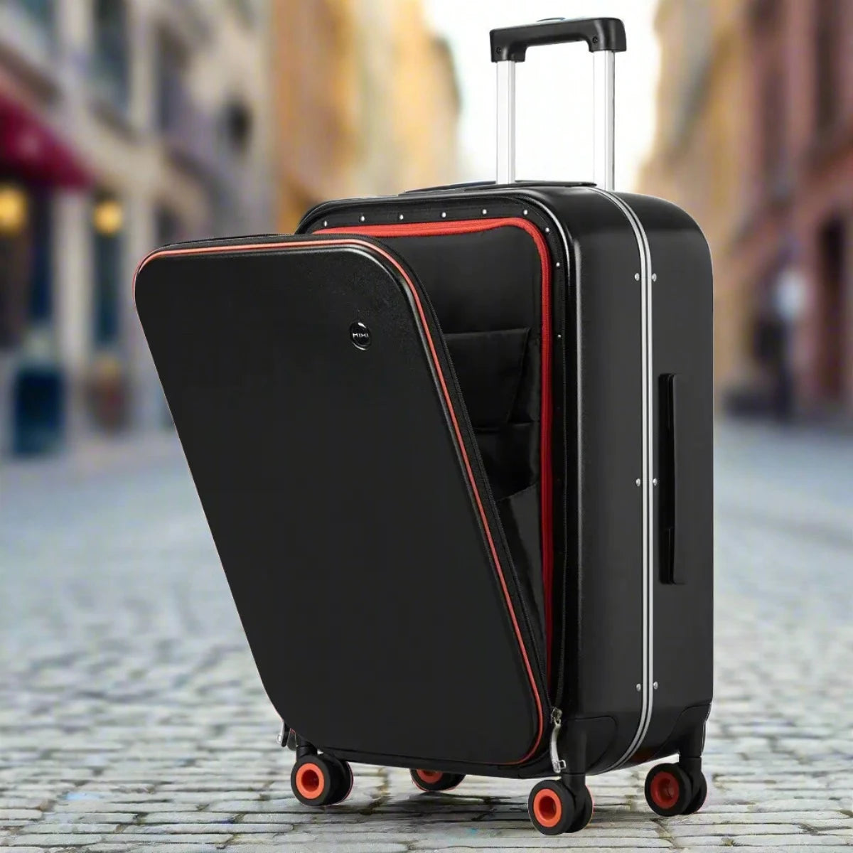 MIXI Brand Luxury Design Carry On Suitcase TSA Lock 18, 20, 24 Inch Black 24 inch