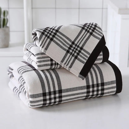 Cusack Japanese Stripe Children Women Men Pure Cotton Hand Face Bath Towel Set 3pcs for Bathroom Free Shipping 70*140 34*76 13