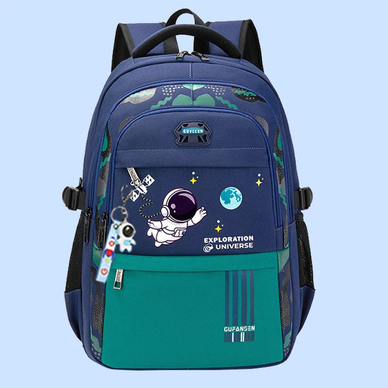 Large Capacity School Backpack Blue Mix
