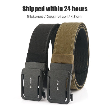 VATLTY 4.3cm Hard Tactical Belt 1100D Tight Nylon Alloy Automatic Buckle